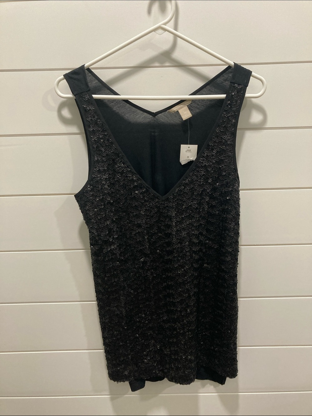 NEW Banana Republic Holiday Collection Black Sequin Top-Size Medium-Party Ready